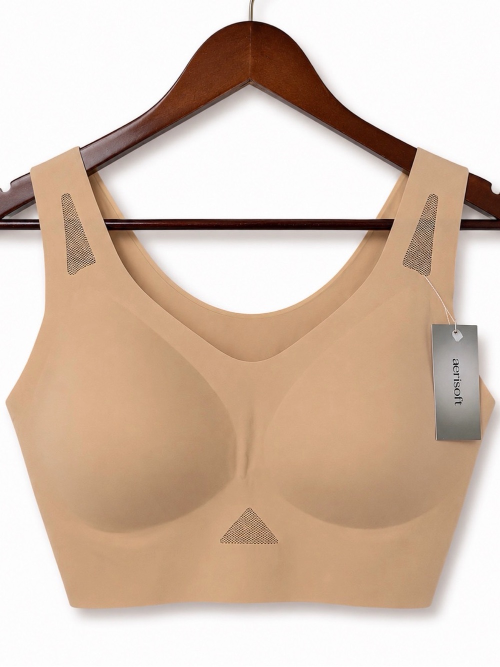 Aerisoft Nude Seamless Comfort Bra 2XL Wireless Soft Stretch Lounge Bra NWT